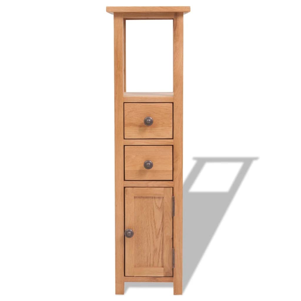 vidaXL Corner Cabinet Solid Oak Wood 10.2&quot;x10.2&quot;x37&quot; Brown