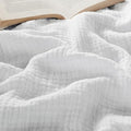 Bedsure 100% Cotton Muslin Throw Blanket Twin Xl For Bed - 4-Layer Breathable And Lightweight Soft Gauze Muslin Blanket For Summer, White, 66X90 Inches