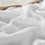 Bedsure 100% Cotton Muslin Throw Blanket Large 50X70 Inches - 4-Layer Breathable And Lightweight Soft Summer Gauze Muslin Blanket For Adults, White