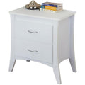 Acme Babb Wooden Rectangular Nightstand with 2 Drawers and Tapered Legs in White