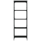 vidaXL 5-Tier Bookshelf in Chic Black - Engineered Wood and Metal Bookcase for Living Room, Office or Study