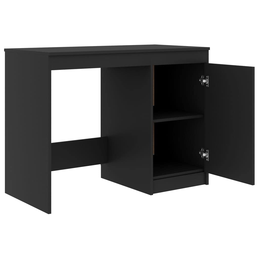 vidaXL Modern Scandinavian Style Desk - Engineered Wood Writing Desk with Integrated Cabinet for Home Office - Compact Size - Gr