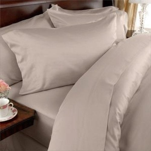 Elegance Linen 1200 Thread Count Egyptian Quality- Wrinkle Resistant - 3Pc Duvet Cover Set, Solid, Full/Queen, Cream