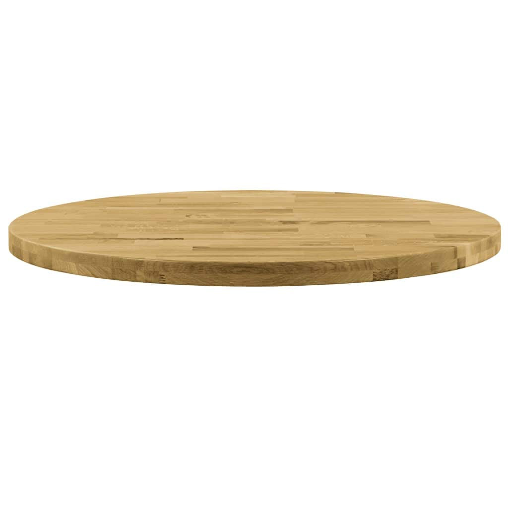 FAMIROSA Round Table Top Solid Oak Wood, One-Piece Rustic Dining Table Panel, Classic Wood Tabletop for Dining Table, Coffee Table Indoor Use Desktop Home Furniture Accessories 1.7"/31.5"