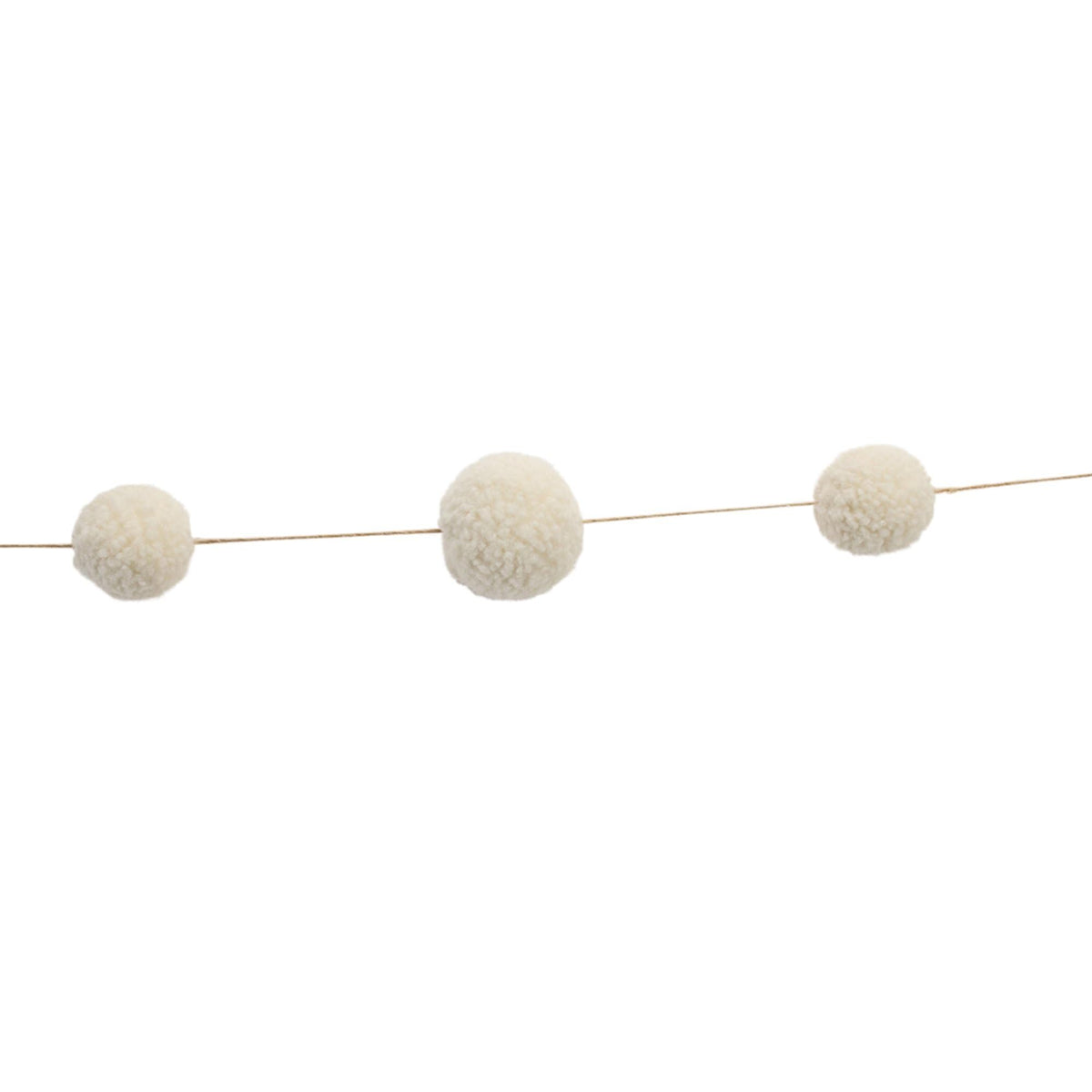 Melrose Pom Pom Artificial Christmas String Garland - 6' x 2' - Unlit - Set of 2