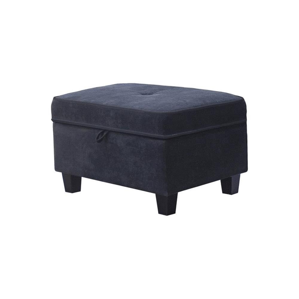 Lilola Home Harmony 99.5' W Black Fabric Sectional Sofa with Left-Facing Chaise and Storage Ottoman