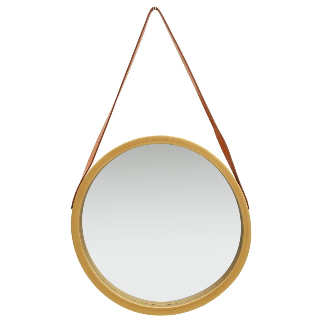 Vidaxl Wall Mirror, Height Adjustable Wall Mirror, Bathroom Mirror, Vanity Mirror For Bedroom Living Room Dressing Room Hallway Entryway, Gold Round