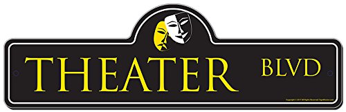 Theater Street Sign | Indoor/Outdoor | Funny Home D  Cor For Garages, Living Rooms, Bedroom, Offices | Signmission Personalized