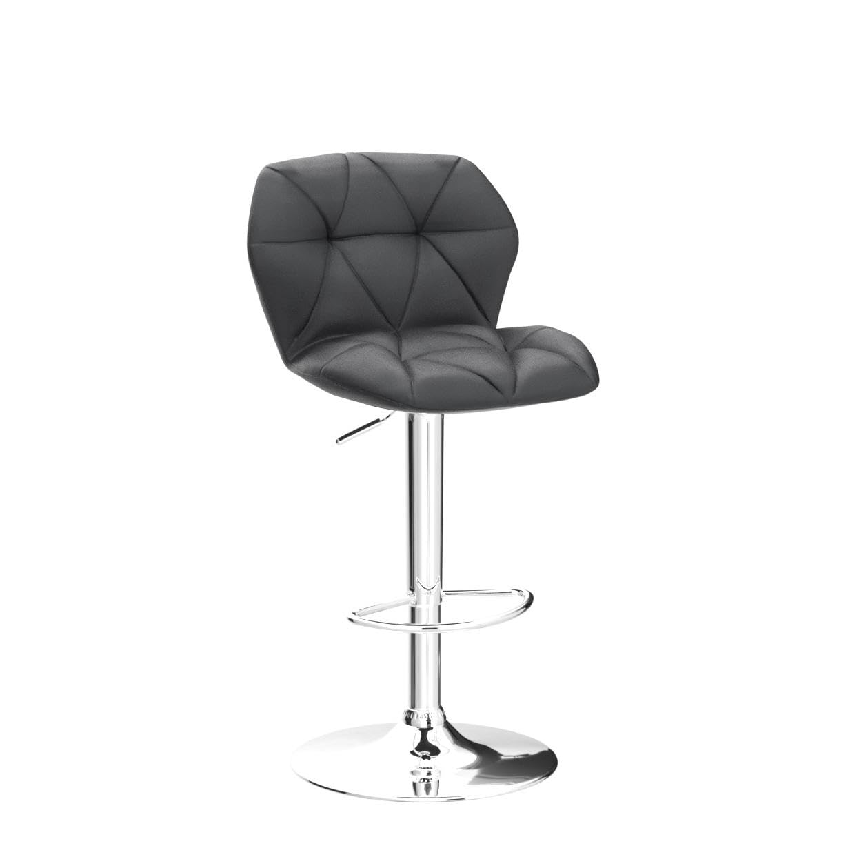 Yaheetech Grey Bar Stools Set Of 2, Pu Leather Bar Chairs With Backrest, Height Adjustable Swivel Island Stools For Bar, Kitchen Counter, Grey