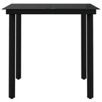 vidaXL Patio Dining Set - 3 Piece Outdoor Black Dining Furniture Set with PE Rattan Chairs and Glass Tabletop