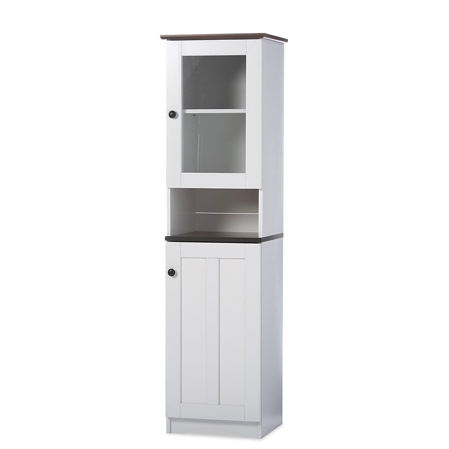 Baxton Studio Dr 883300-White/Wenge Cabinet, White/Dark Brown