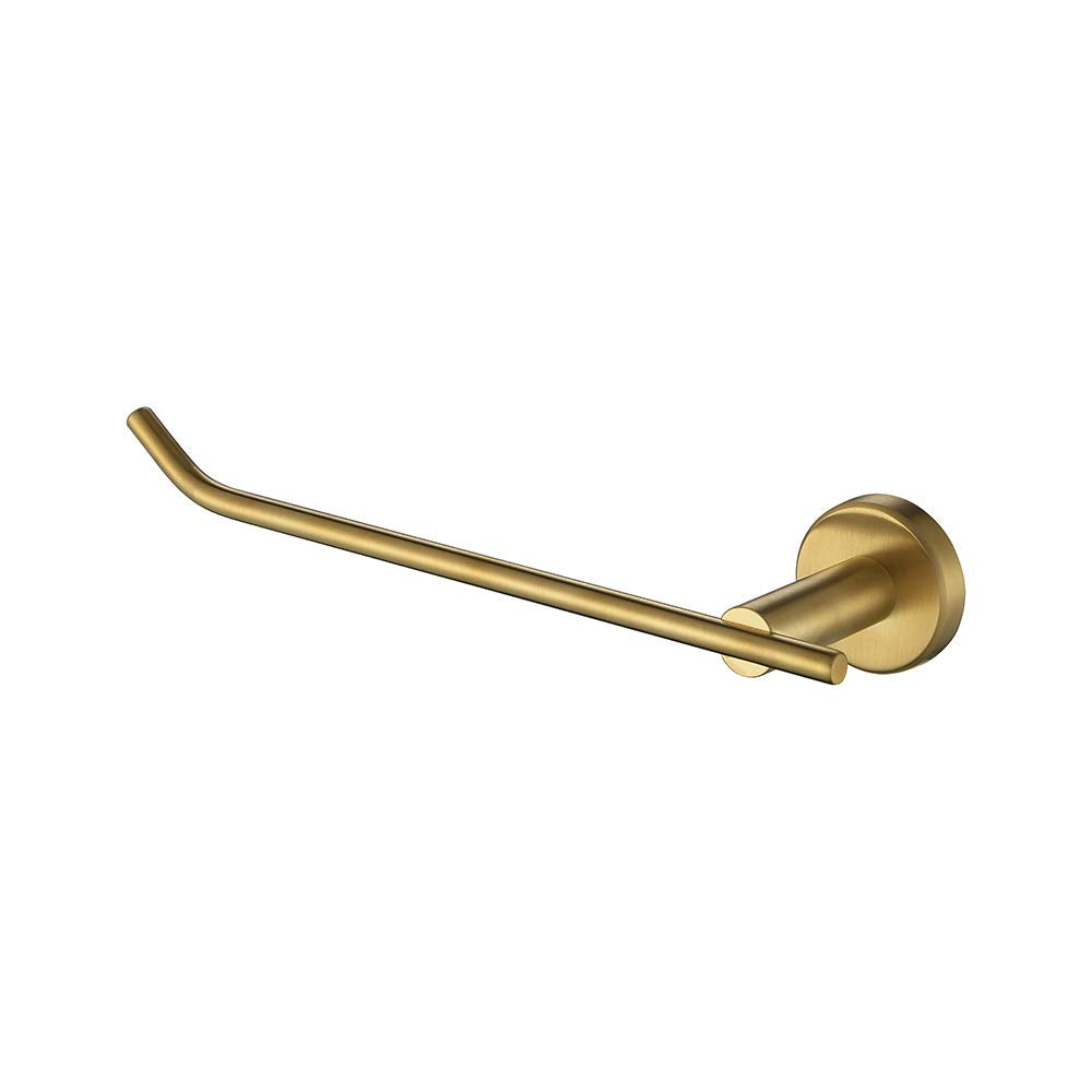 JQK Gold Hand Towel Bar, Stainless Steel Towel Ring for Bathroom, 9 Inch Necklace Holder Brushed Golden Wall Mount Left Hand, TR