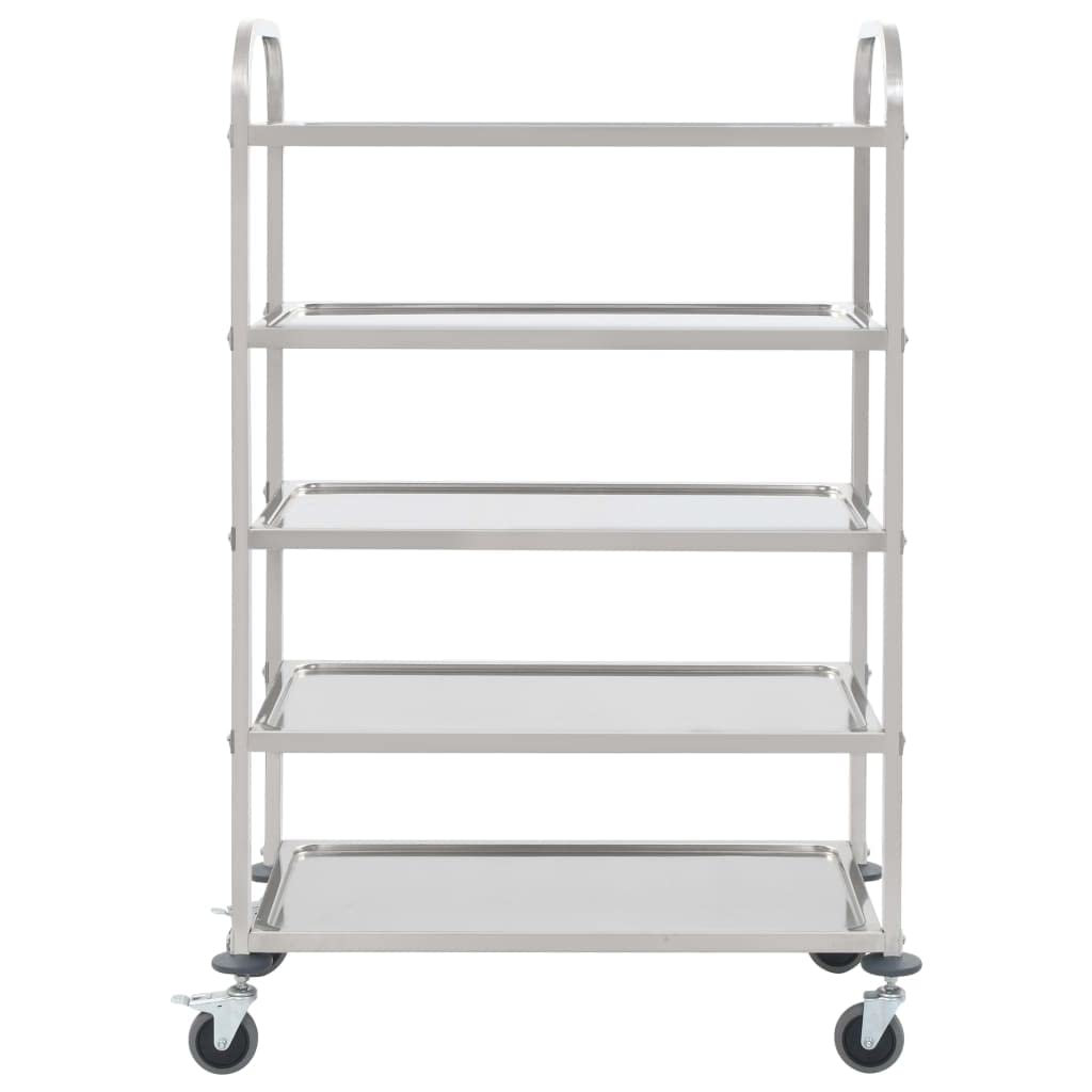 5-Tier Kitchen Trolley 42.1&quot;x21.7&quot;x57.9&quot; Stainless Steel
