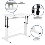 Flash Furniture Fairway Height Adjustable (27.25-35.75"H) Sit To Stand Home Office Desk - White