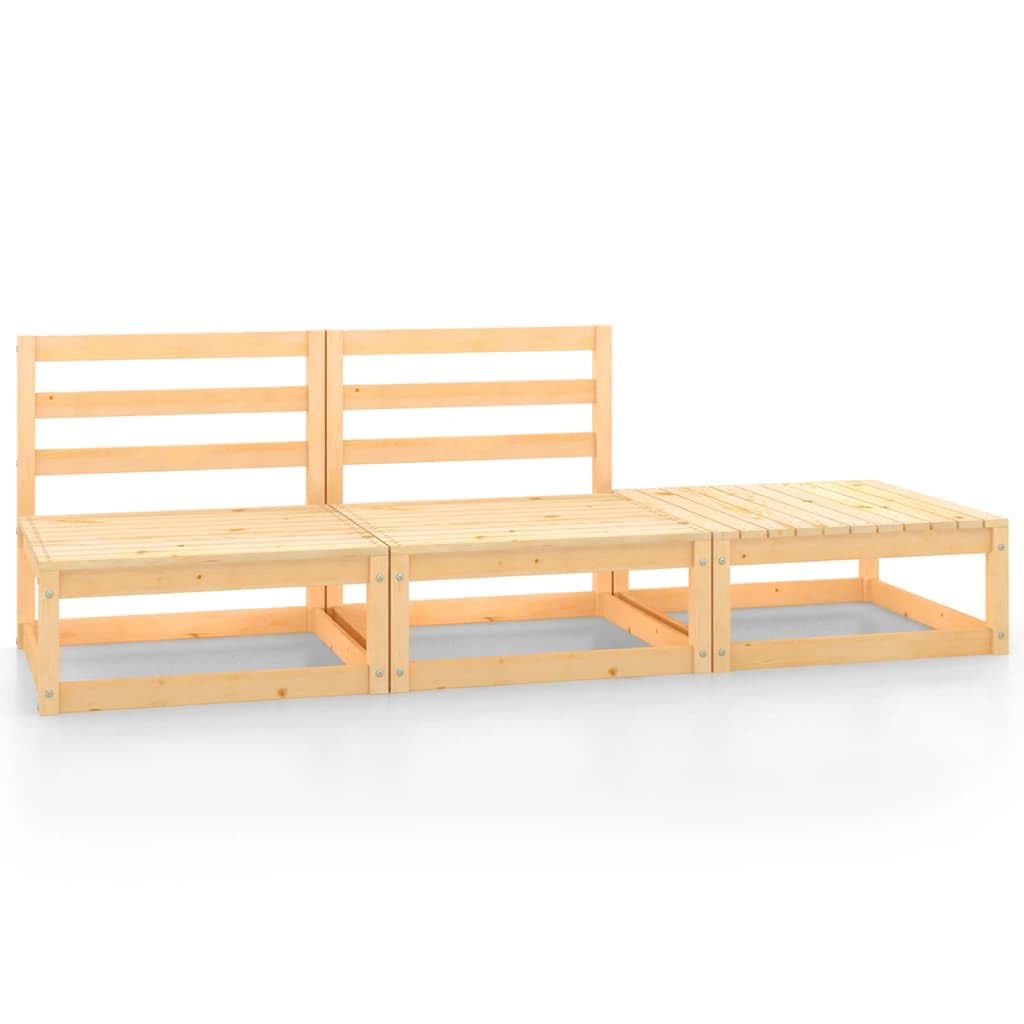 vidaXL Garden Furniture Set 3 Pieces Solid Pine Wood