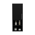 Medicine 31H Single Door Cabinet, 2 External Shelves, 2 Interior Shelves, Black
