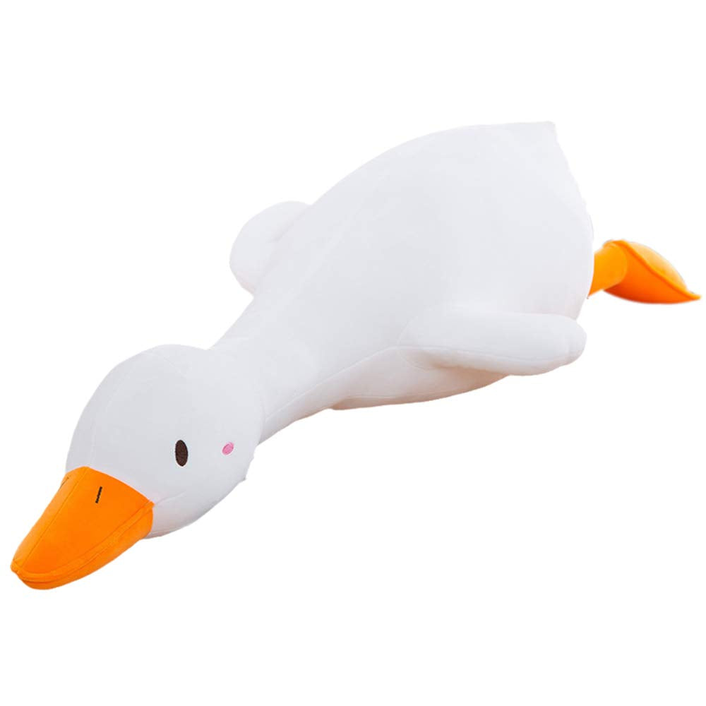 Goose Plush Toy Cute Duck Plushie Hugging Plush Pillow Duck Stuffed Animal For Kids And Friends (White Round Eyes,25.6')