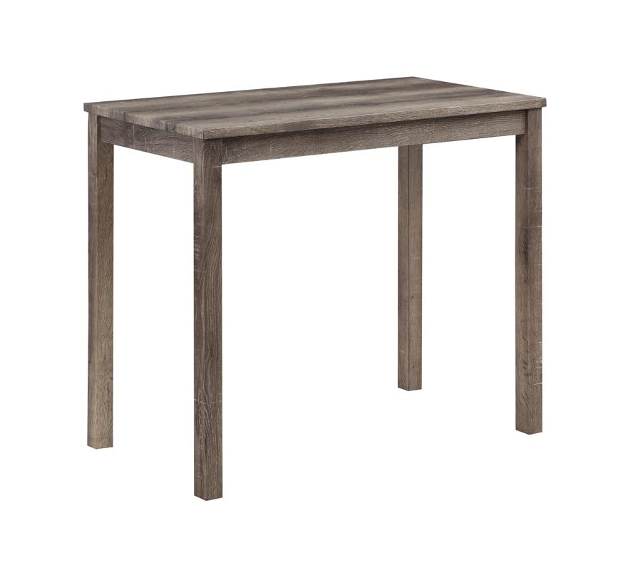 Lilola Home Lux Brown 3 Piece Counter Height 36&Quot; Pub Table Set With Tufted Creamy White Linen Stools