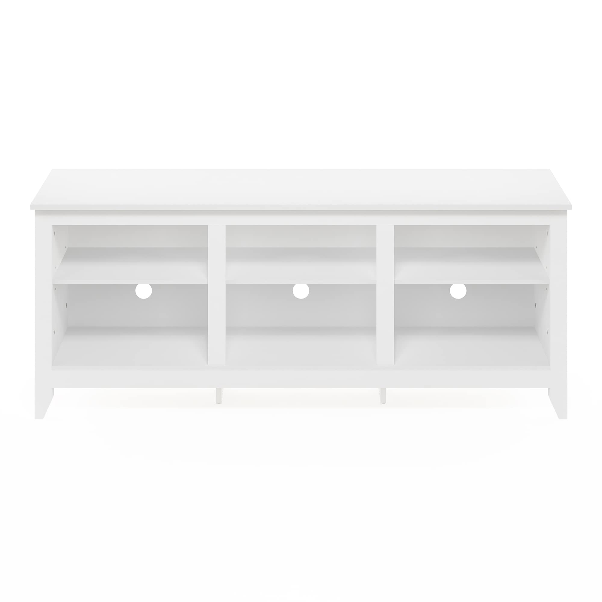 Furinno Jensen Entertainment Center For Tv Up To 65 Inch, 65-Inch, Solid White