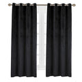 Cherry Home Luxury Velvet Blackout Curtains Panels with Grommet Draperies Eyelet 52Wx72L Inch Black, 2 Panels for Theater,Bedroo