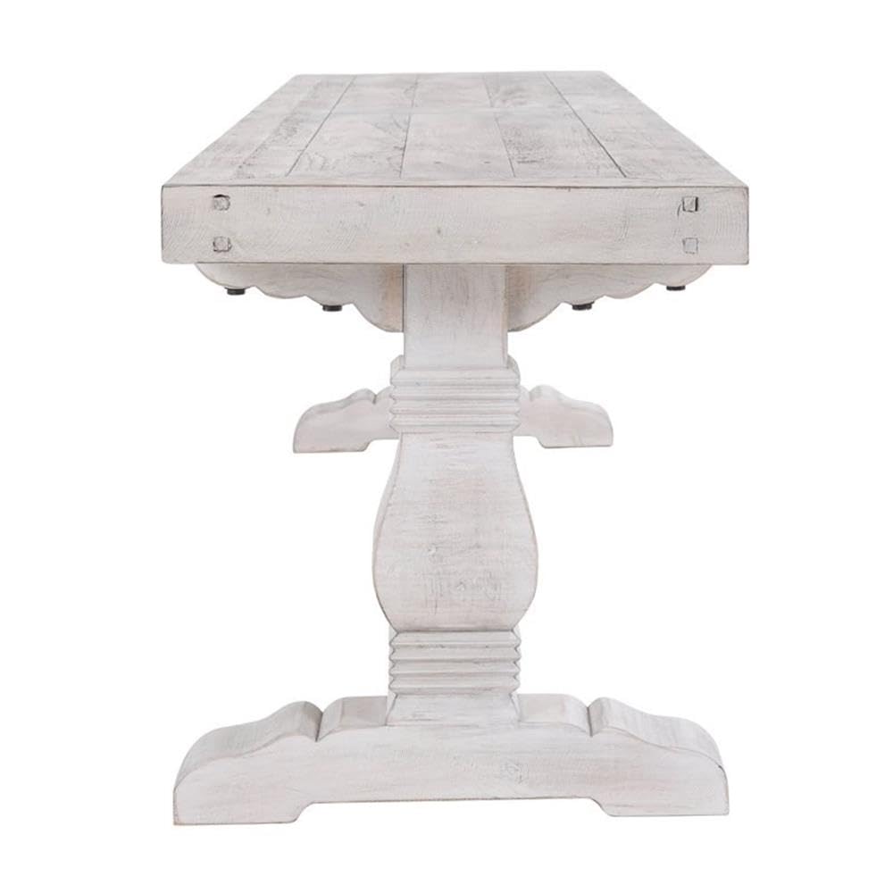 Kosas Home Quincy 83&Quot; Solid Pine Wood Bench In Nordic Ivory Finish