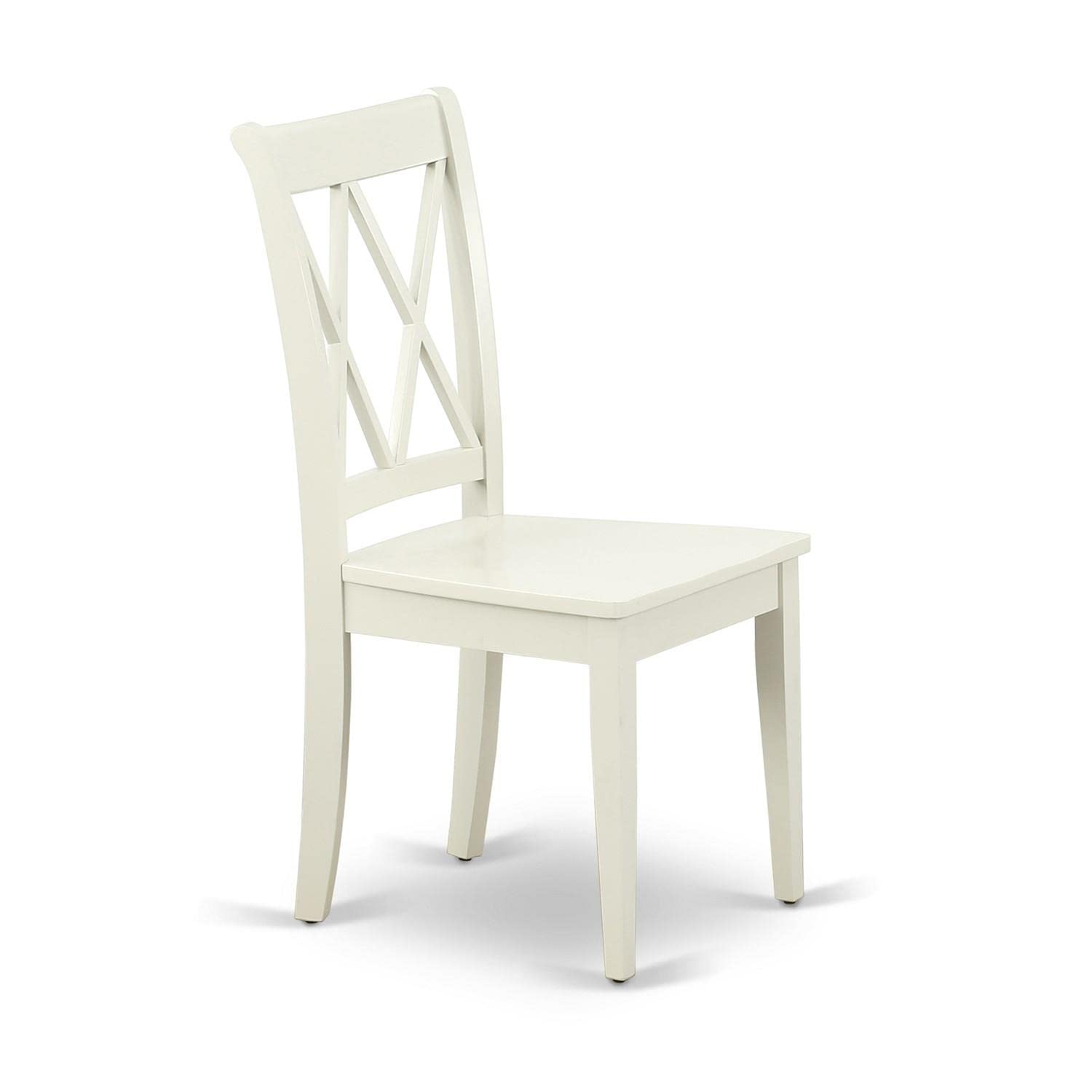 East West Furniture Dining Clc-Lwh-W Clarksville Double X-Back Formal Chairs In Linen White Finish (Set Of 2)
