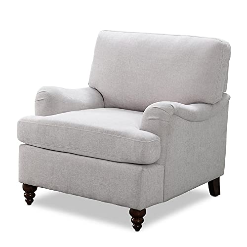 Comfort Pointe Clarendon Oatmeal Gray Polyester Fabric Upholstered Transitional Arm Chair