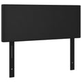 Vidaxl Modern Black Led Headboard - Faux Leather Upholstered Bed Decoration, Solid Larch Wood Construction, 39.4"X2"X30.7"/34.6", Safety Certified