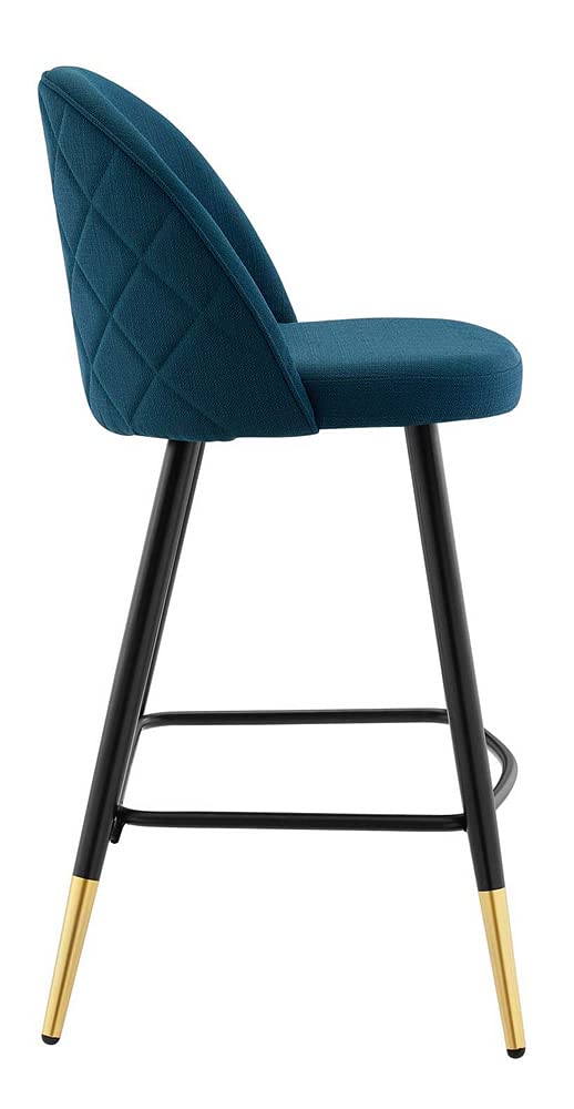 Modway Cordial Fabric Upholstered Dining Counter Stools in Azure - Set of 2