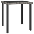 vidaXL Outdoor Patio Dining Table - Compact and Durable - Gray PE Rattan and Powder-Coated Steel Construction with Tempered Glass Top - Modern Style - 27.6"x27.6"x28.7"