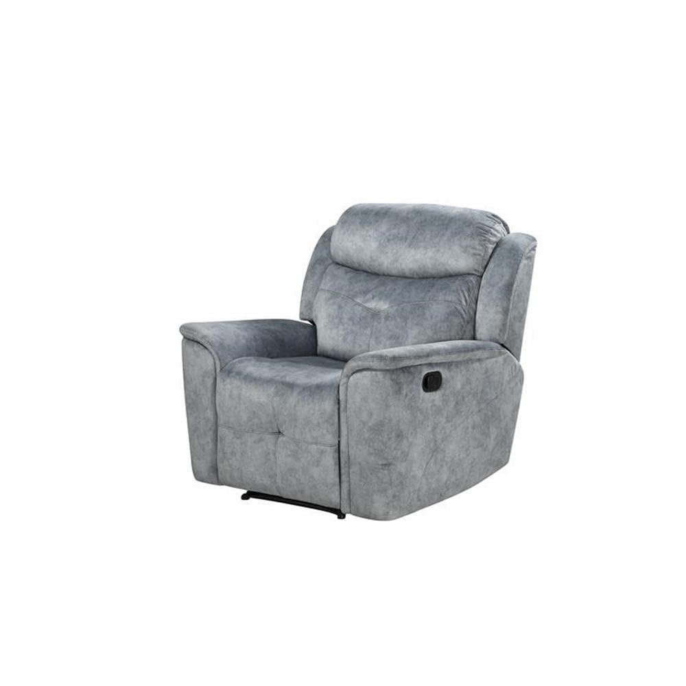 Acme Mariana Fabric Tufted Motion Recliner in Silver Gray