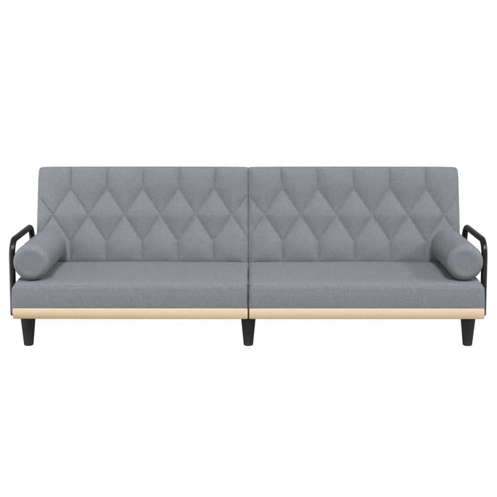 vidaXL Contemporary Light Gray Fabric Sofa Bed - Convenient Armrest Design, Foam Filling, Versatile Functionality, Plywood Construction | Modern Design