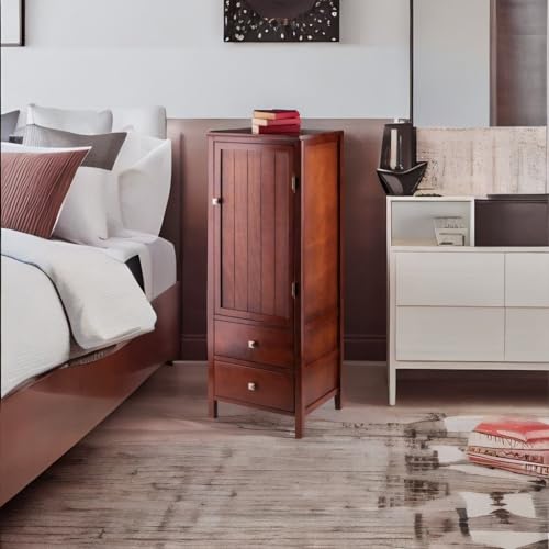 Ergode French Country Style Jelly Cupboard - Ample Storage, Walnut Finish