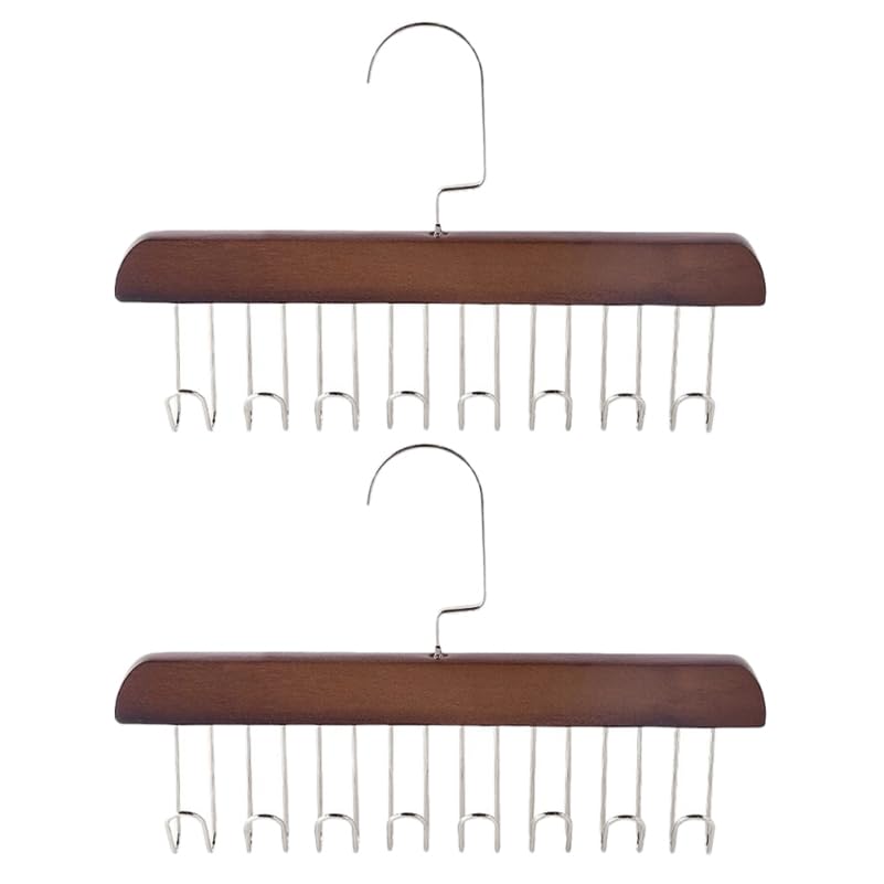 ABOOFAN 2 Pcs Tie Hanger MultiFunctional 8 Hook Closet Hangers 11 x 7.5
