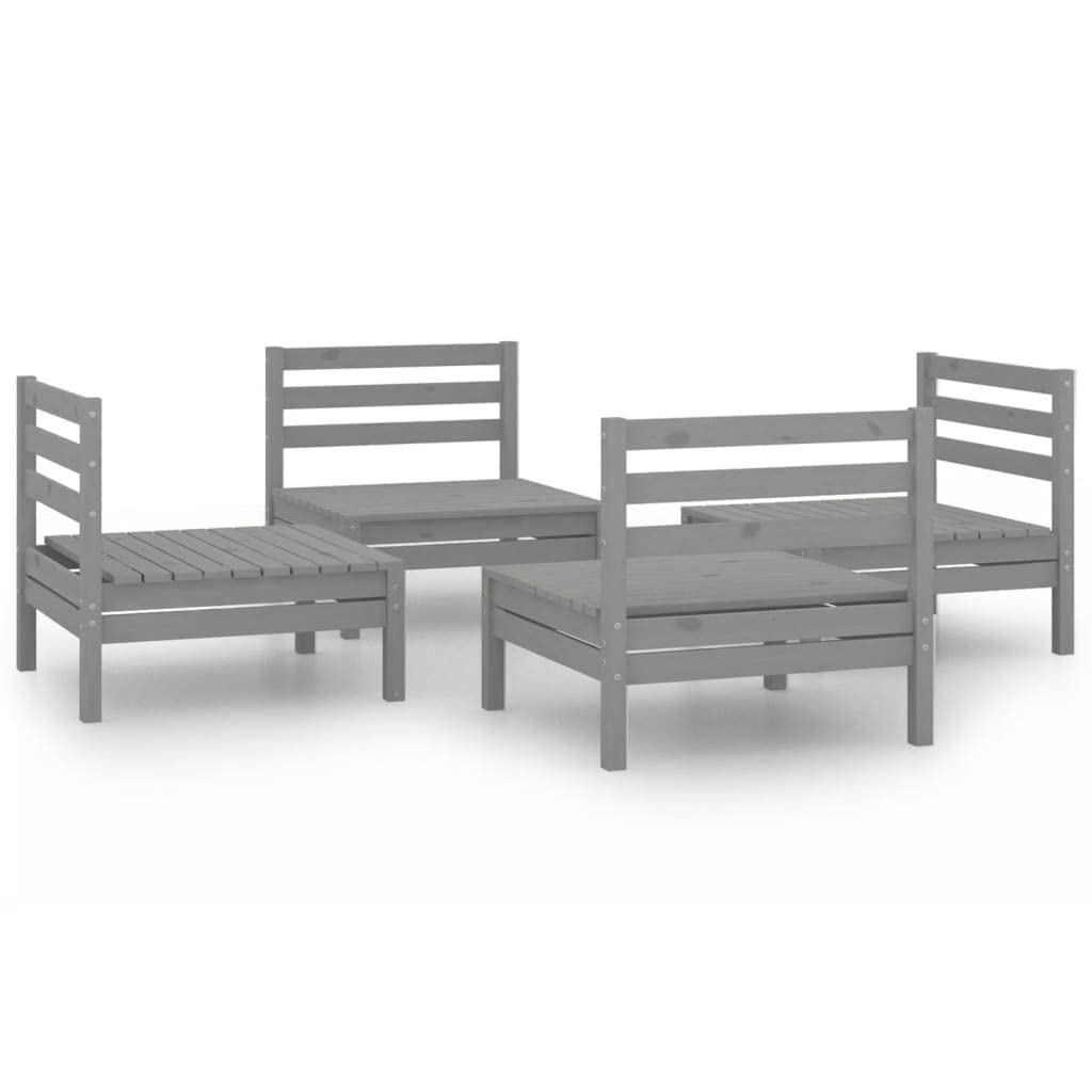 Vidaxl Outdoor Solid Pinewood Lounge Set - Brown, Retro Style, 4 Piece, Sturdy Construction, Ideal For Garden And Patio, Modular Design, Easy Assembly & Maintenance