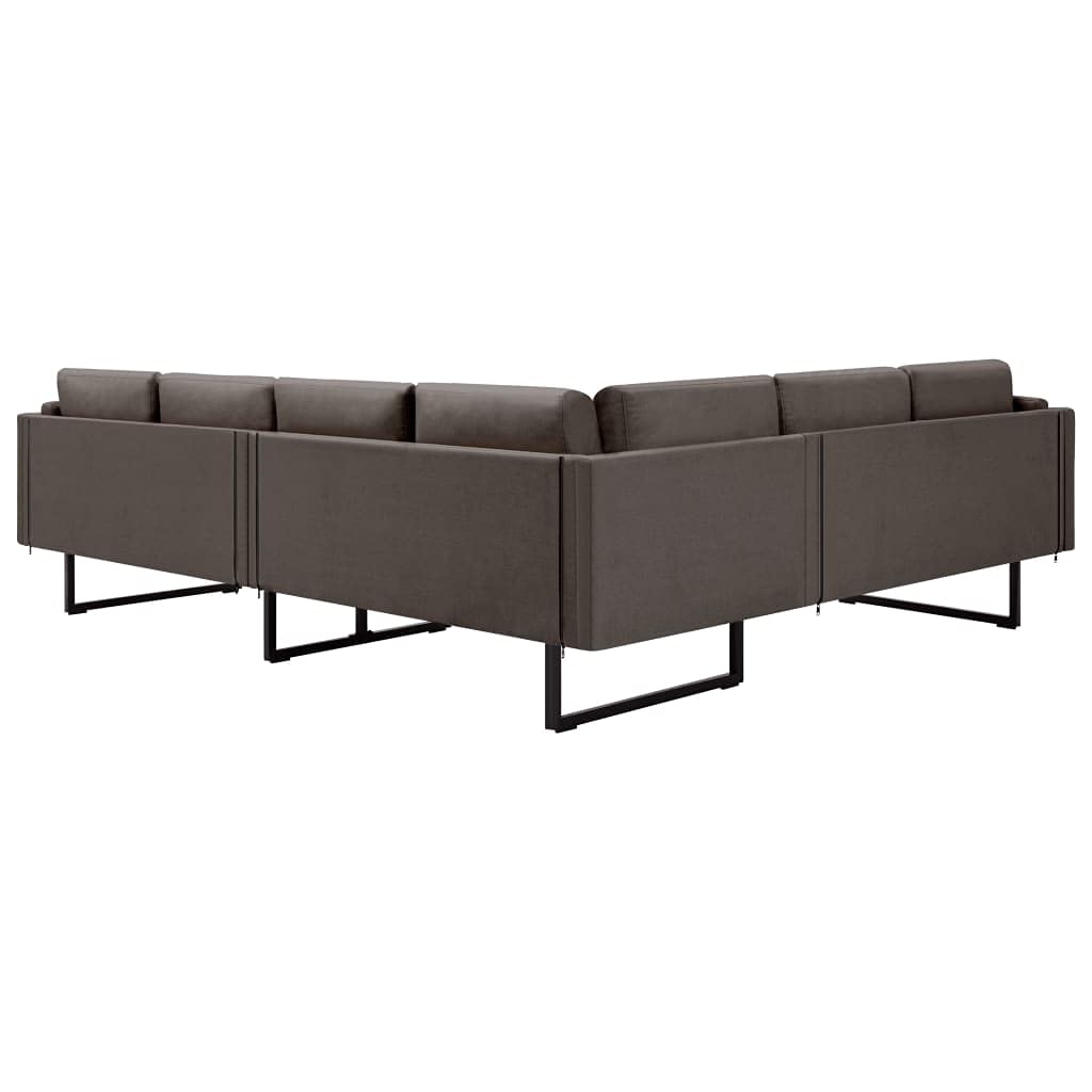 vidaXL Corner Sofa in Taupe Fabric - Spacious Comfortable Seating Solution for Home or Office with Sturdy Wood and Steel Frame