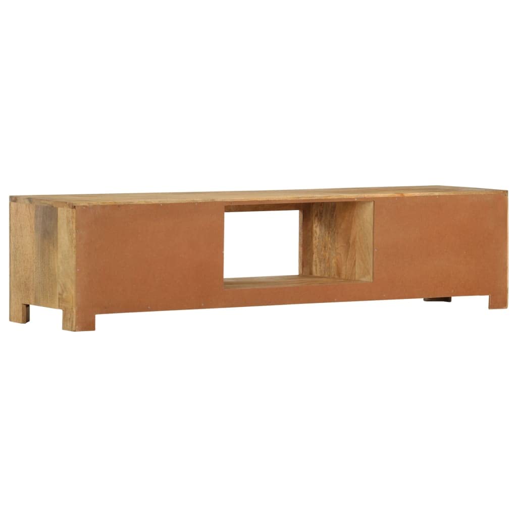 vidaXL Solid Mango Wood TV Stand - Industrial-Style Entertainment Center with Drawers and Open Compartment - Unique, Durable, Versatile
