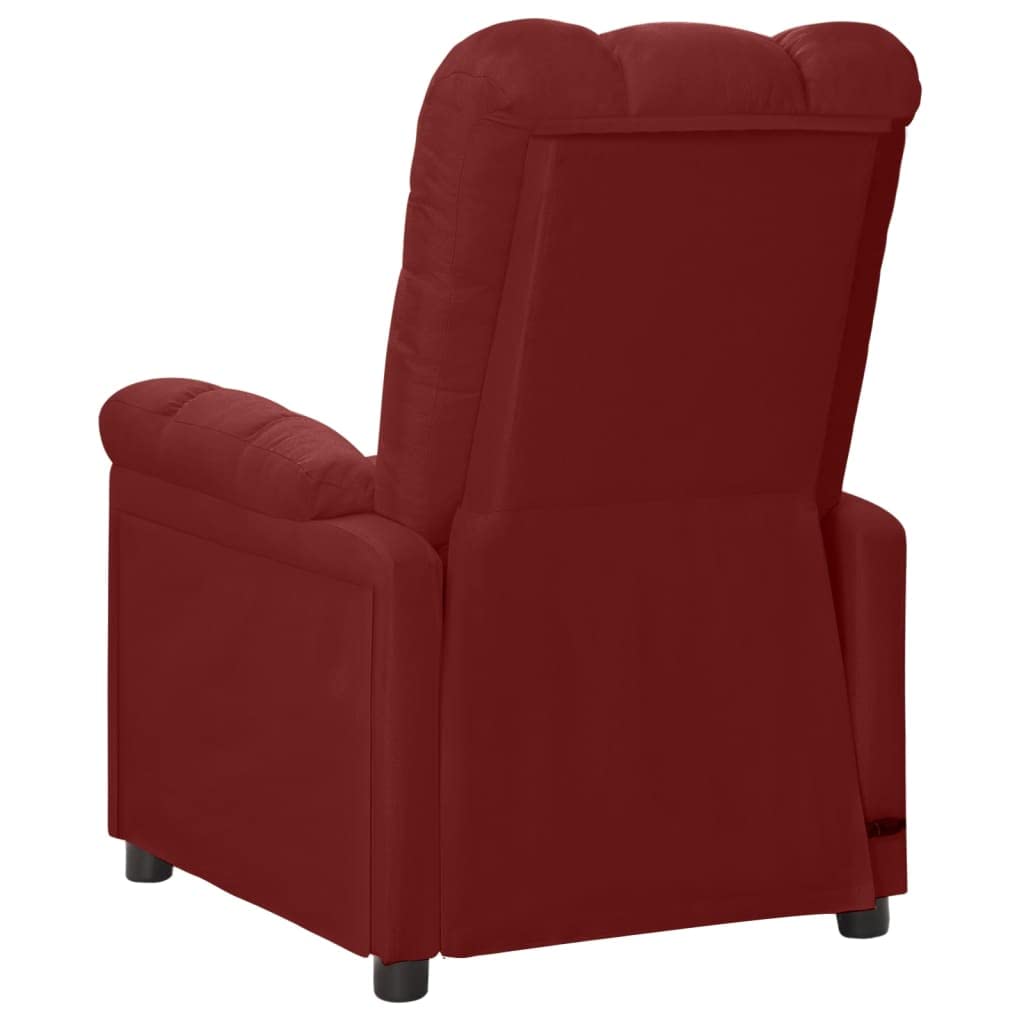 vidaXL Massage Recliner Wine Red Fabric