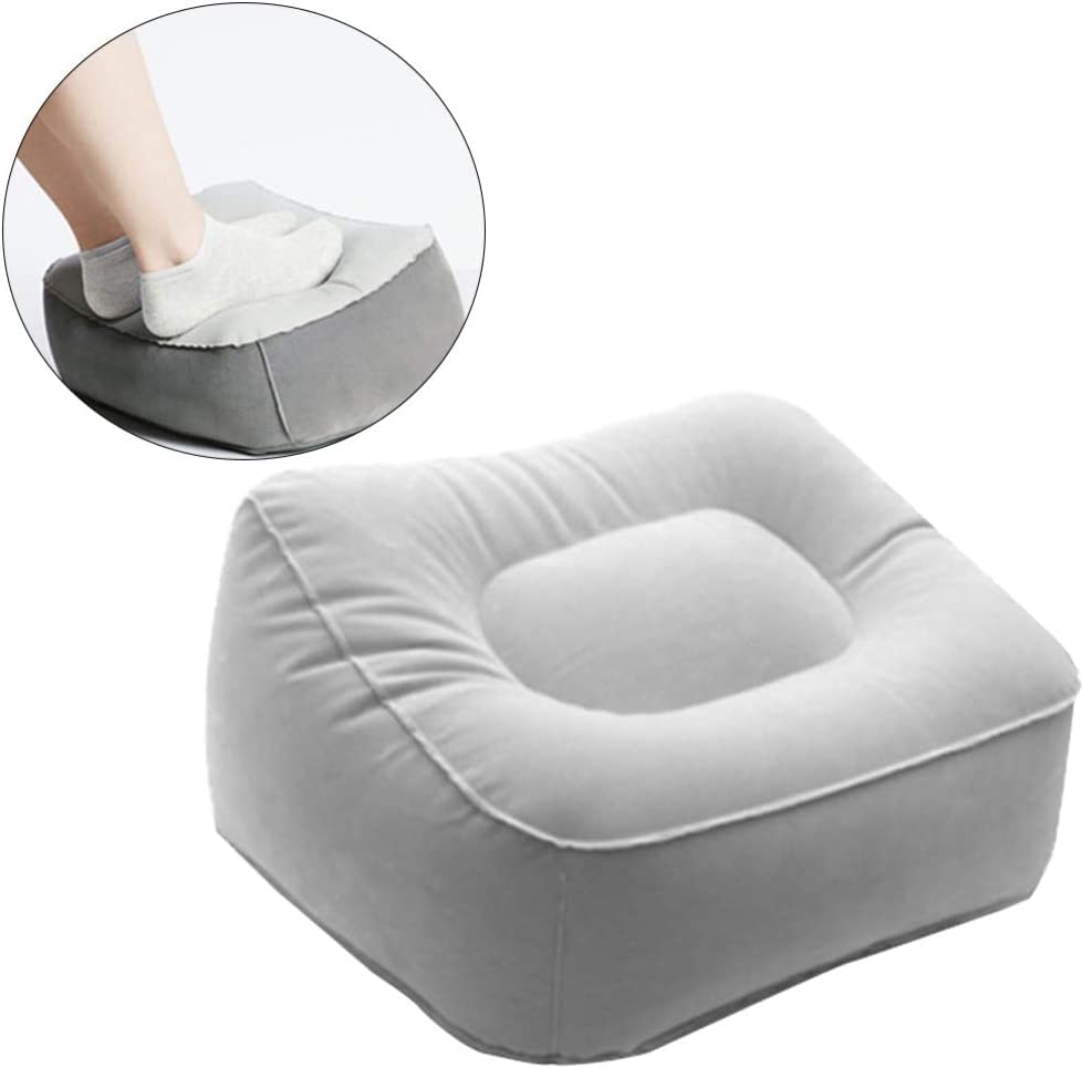 Yagzon Inflatable Foot Rest Pillow Portable Cushion Ottomans Leg Feet Up Perfect For Office, Home Relaxing Settings, And Travel 