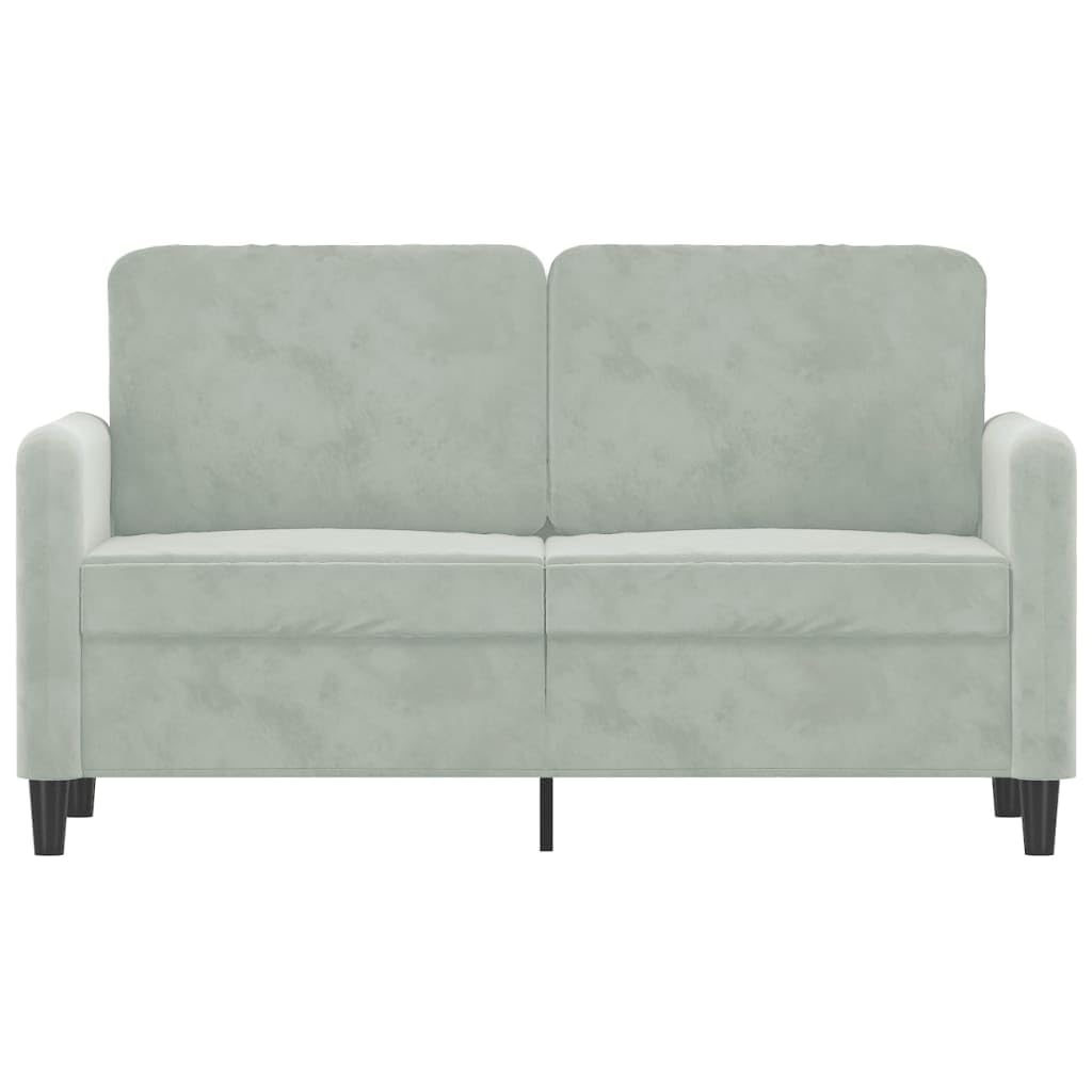 vidaXL Light Gray Velvet Loveseat - Thumbnail 2