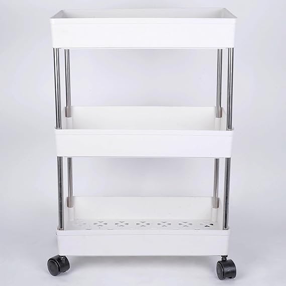 Leaffybezz Kitchen Trolley With Wheels, 3 Layer Kitchen Organizer Accessories Items & Storage Onion Potato Rack, Vegetable Baske