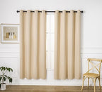 Pi Blackout Curtains 84 Inches Length,Grommet Doorway Privacy Thermal Insulated Room Darkening Light Blocking Vertical Curtains For Living Room/Bedroom/Sliding Door/Patio 1 Panel (Beige,W52Xl84)
