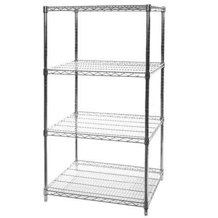 Shelving Inc. 24''d x 36''w x 54''h Chrome Wire Shelving with 4 Tier Shelves, Weight Capacity 800lbs Per Shelf