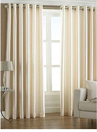 INIRA TRENDZ Polyester Blend Grommet Curtain, Cream, 4 x 7