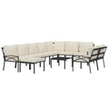 vidaXL 11 Piece Patio Lounge Set with Sand Cushions Steel