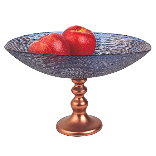 HomeRoots Multi-color Handcrafted European Glass Centerpiece Footed Bowl