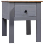 vidaXL Modern Farmhouse Bedside Cabinet in Gray - Solid Pinewood Nightstand with Drawer - Enhance Bedroom and Living Room Decor