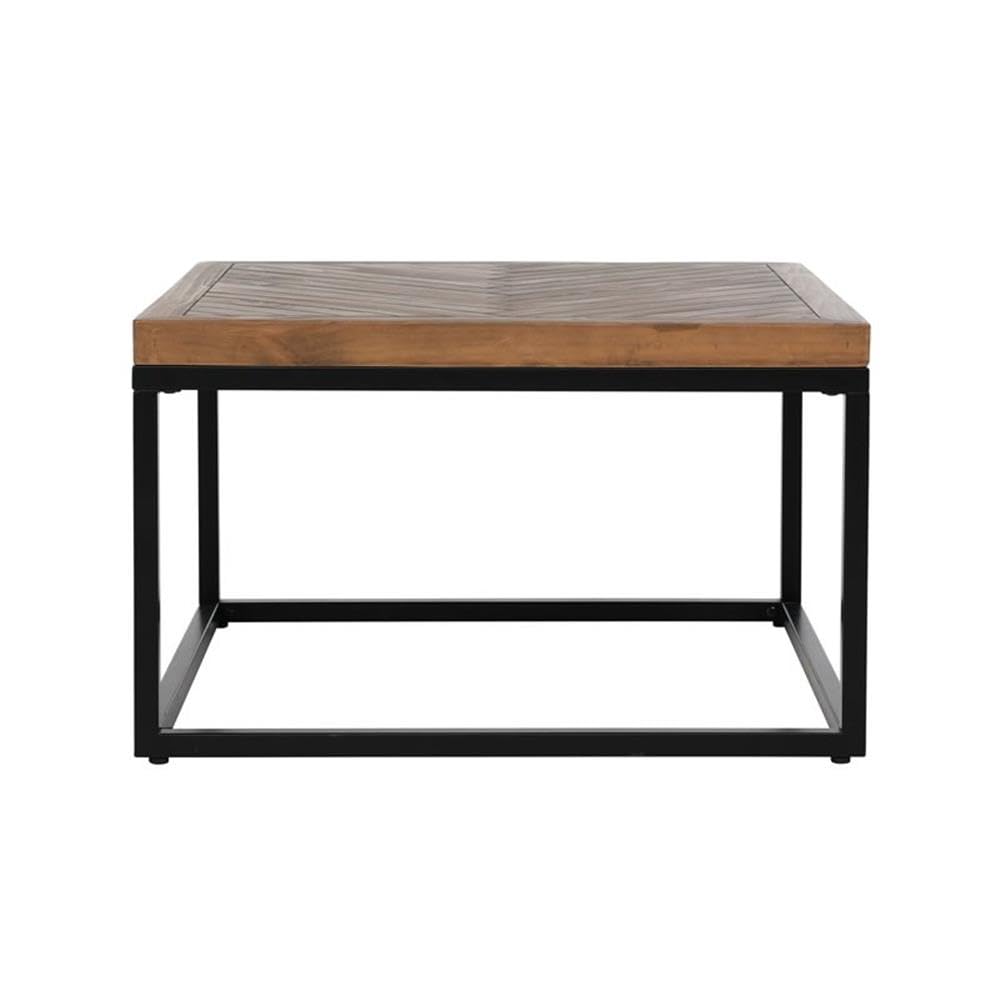 Kosas Home Chantel Square Solid Pine Wood Coffee Table In Brown/Black