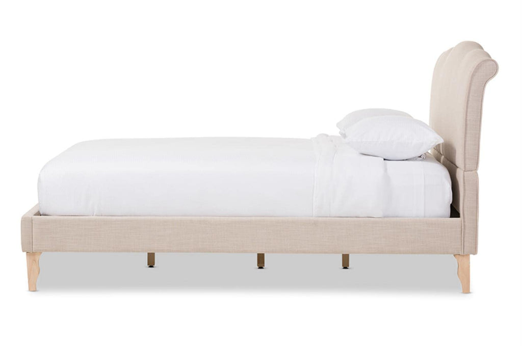 Baxton Studio Fannie French Classic Modern Style Platform Bed Beige/Full