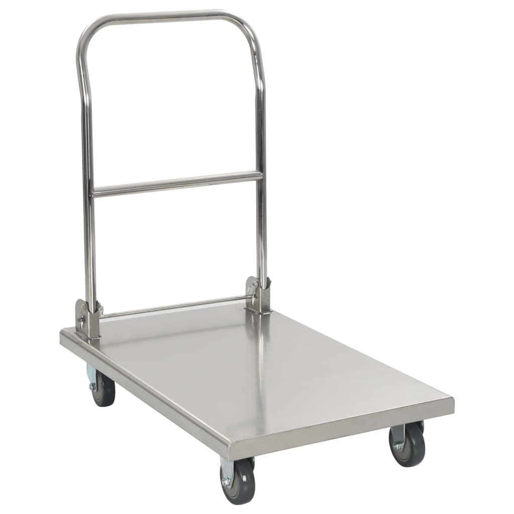 Platform Truck Collapsible Wagon Folding Hand Dolly 440lb Stainless Steel vidaXL